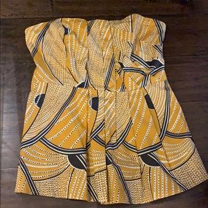 Anthropologie Yellow Print Blouse